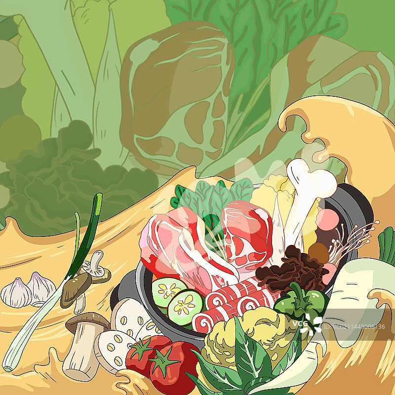 热腾腾的火锅图片素材