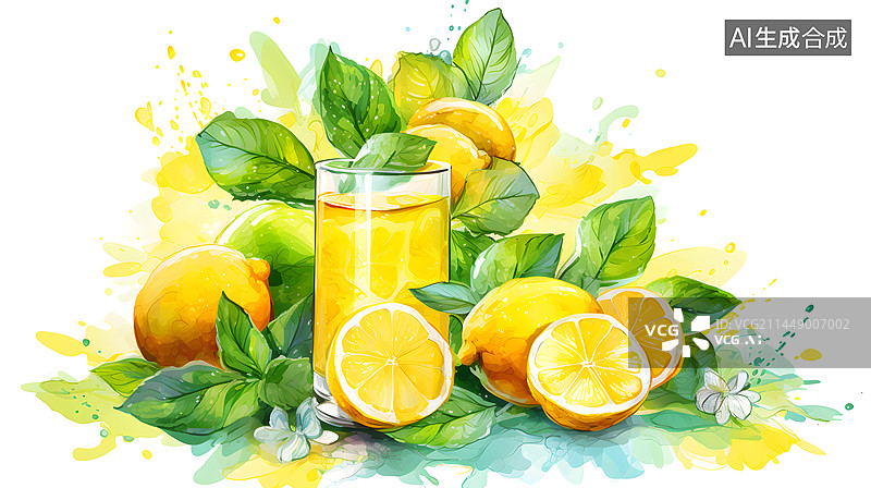 【AI数字艺术】橙汁饮料插画图片素材