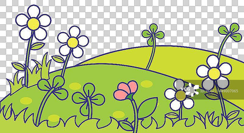 矢量花朵草坪图片素材
