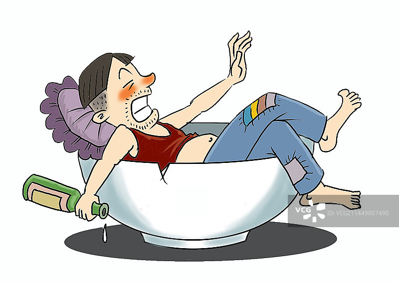 懒汉、妈宝男、啃老族图片素材