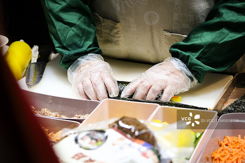 中国吉林省延吉市东方水上市场早市特色美食汇集地图片素材