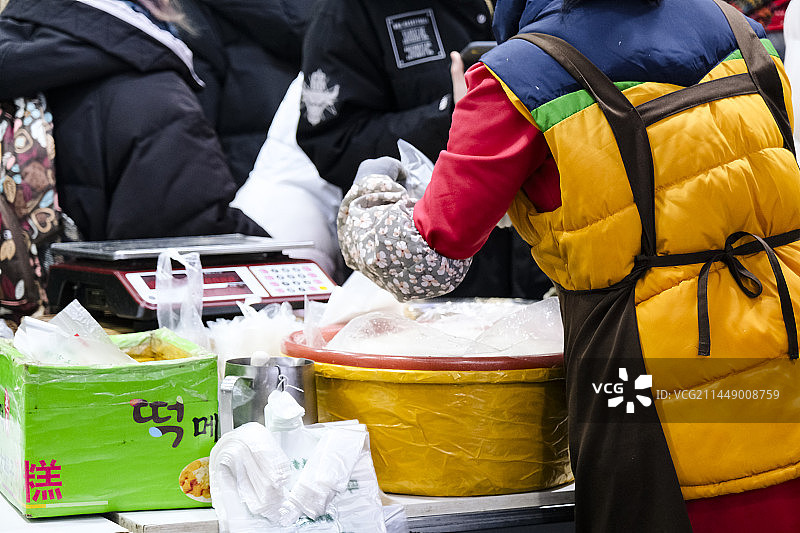 中国吉林省延吉市东方水上市场早市特色美食汇集地图片素材