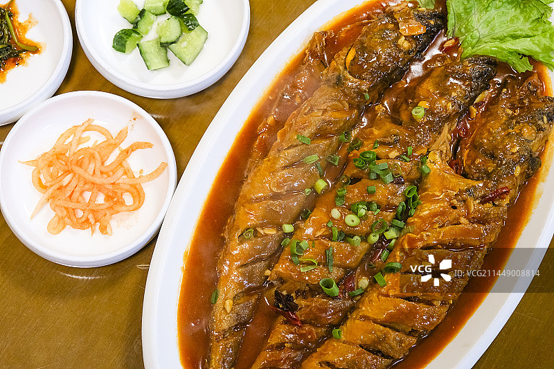 中国吉林省延吉市东方水上市场早市特色美食图片素材