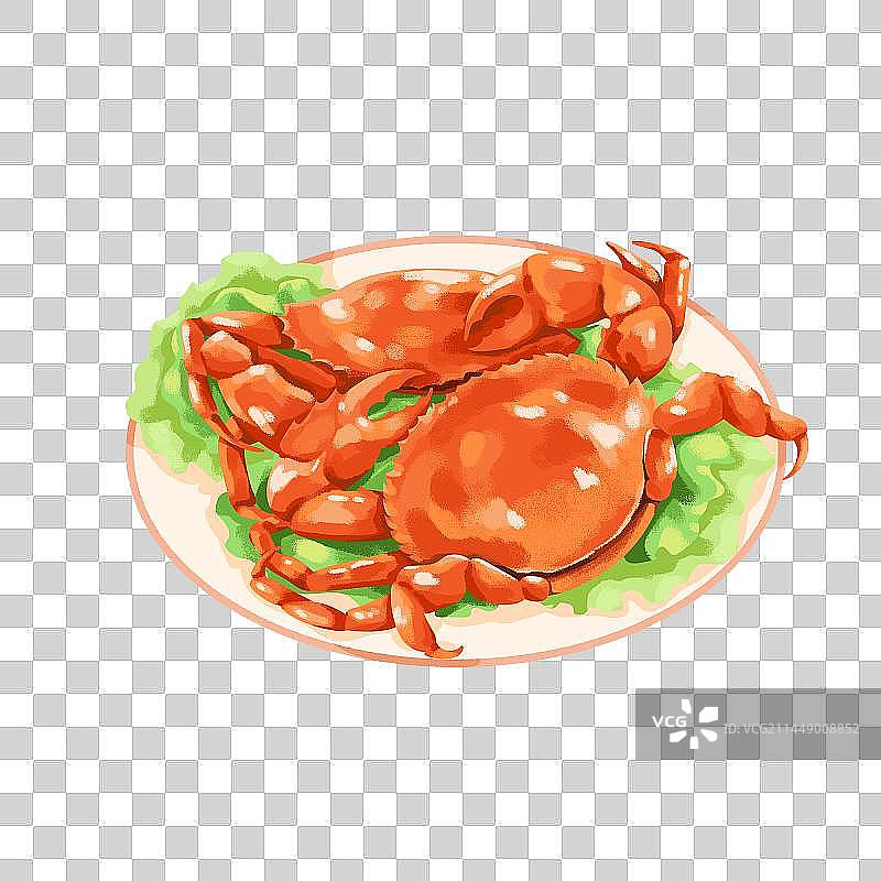 手绘肥美大闸蟹素材图片素材