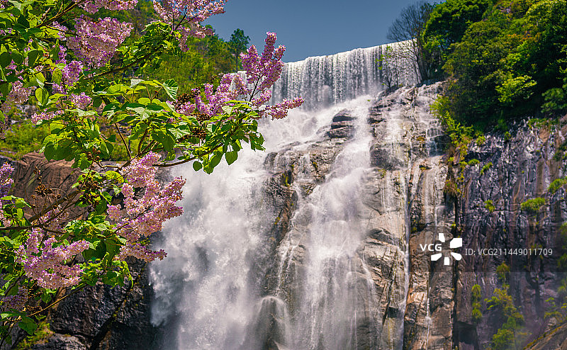 天台山大瀑布图片素材