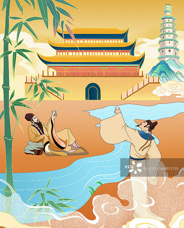 古人喝酒图片素材