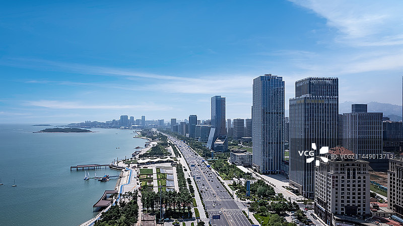 航拍青岛西海岸新区全景大画幅图片素材