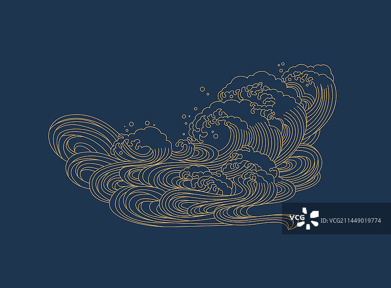 海浪纹线条元素图片素材