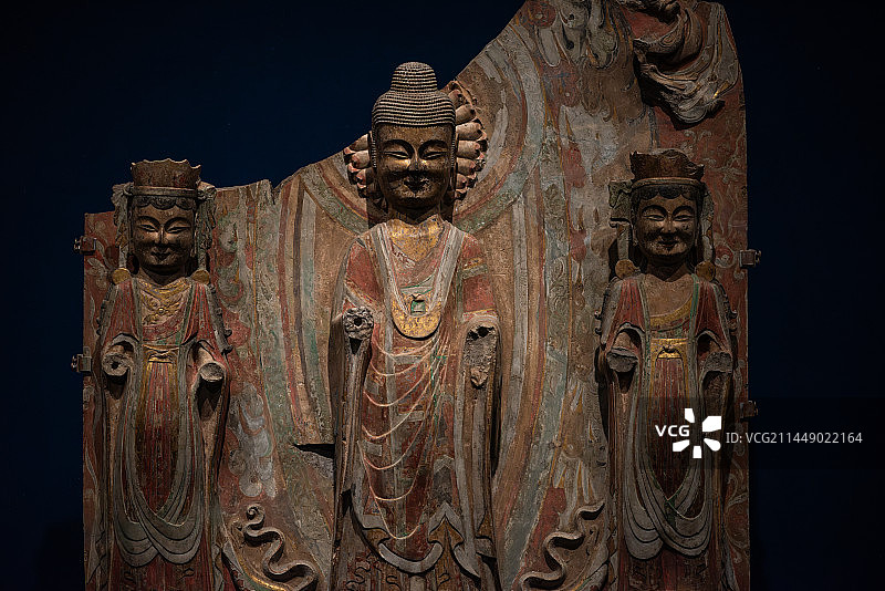 青州博物馆收藏的龙兴寺遗址出土的北朝佛像图片素材