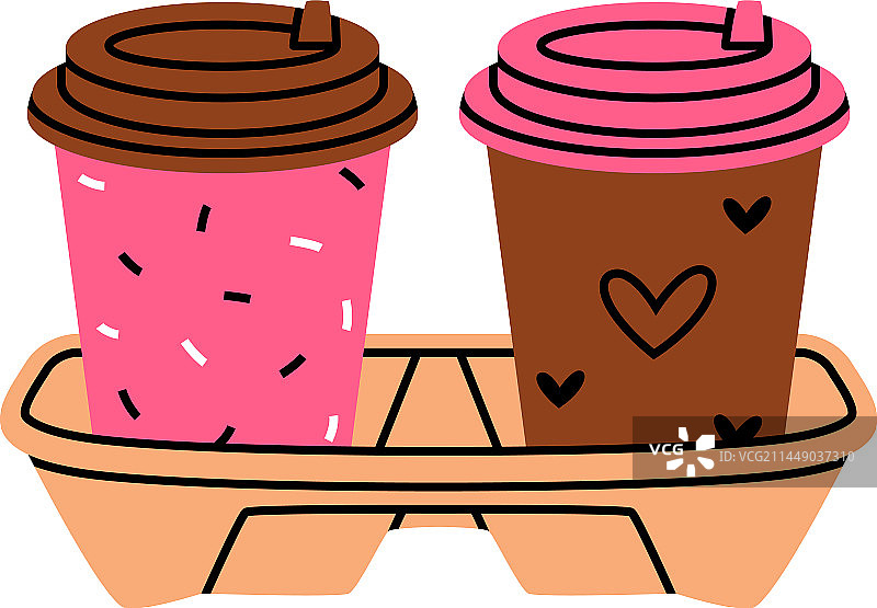 倒入纸杯的芳香咖啡饮品图片素材