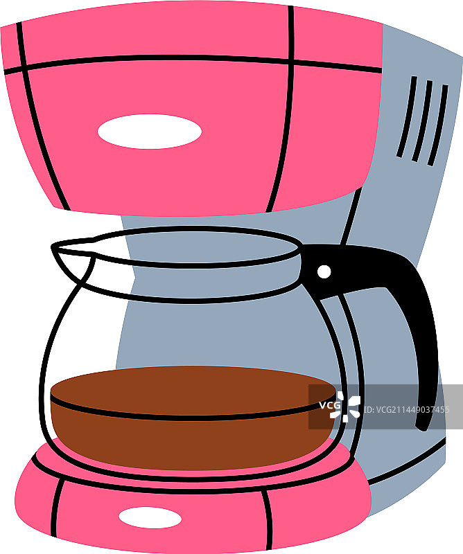 咖啡机中带有咖啡香气的玻璃水壶图片素材