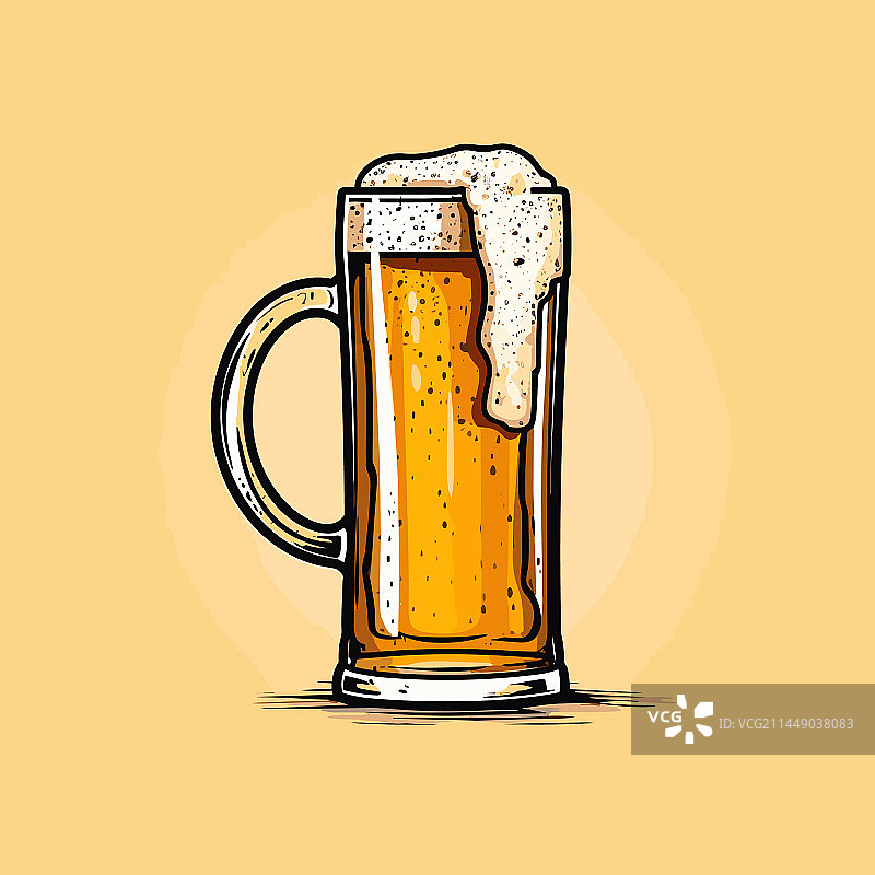 手绘漫画啤酒涂鸦图片素材