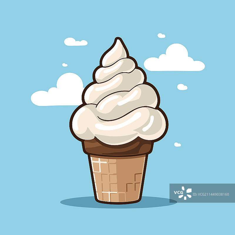 手绘卡通冰淇淋涂鸦图片素材