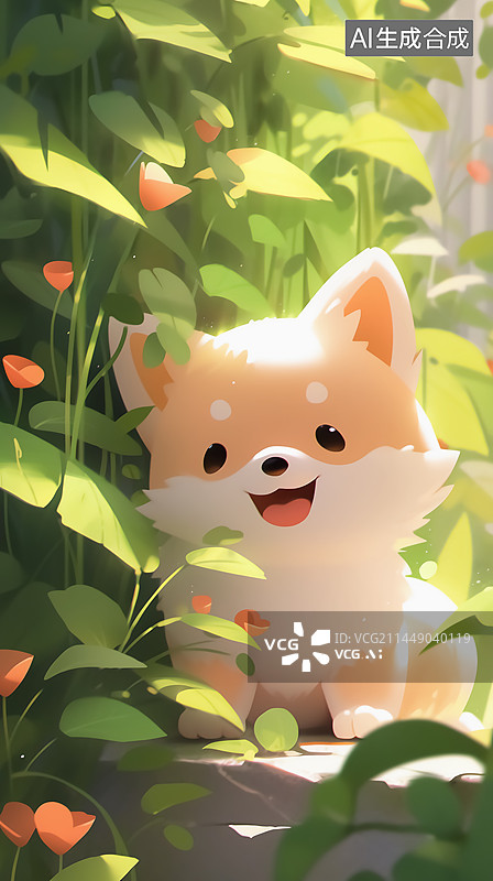 【AI数字艺术】狗狗风景插画图片素材