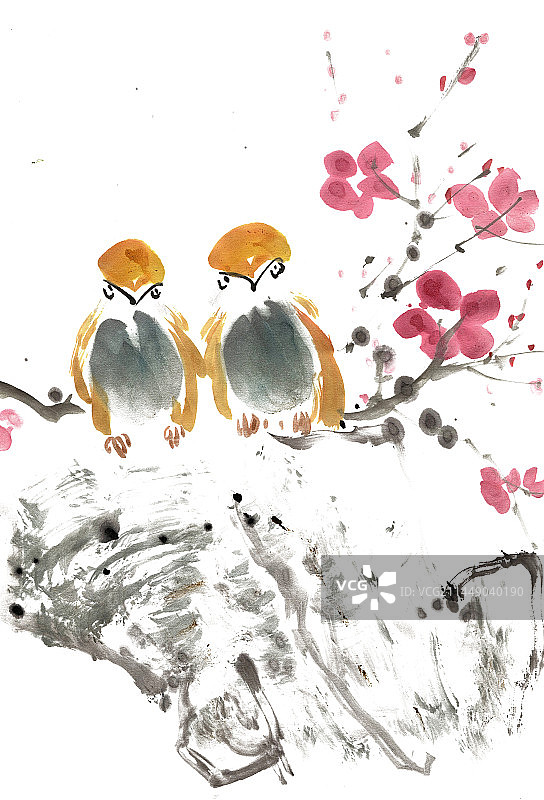 石头上的小鸟图片素材