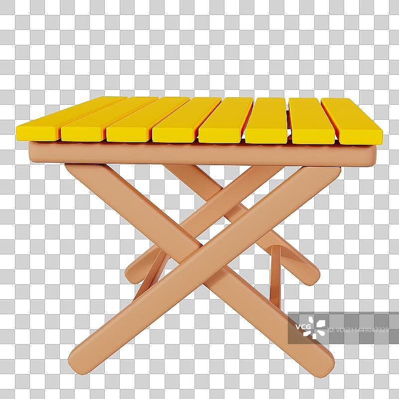 3D立体露营折叠桌子餐桌元素图片素材