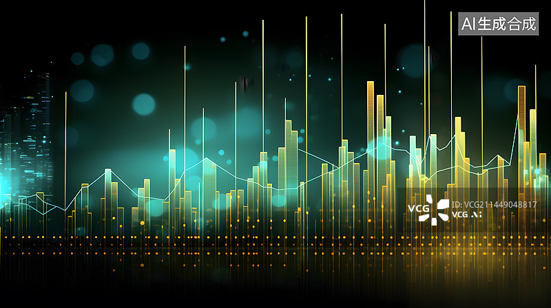 【AI数字艺术】科技经济走势图图片素材