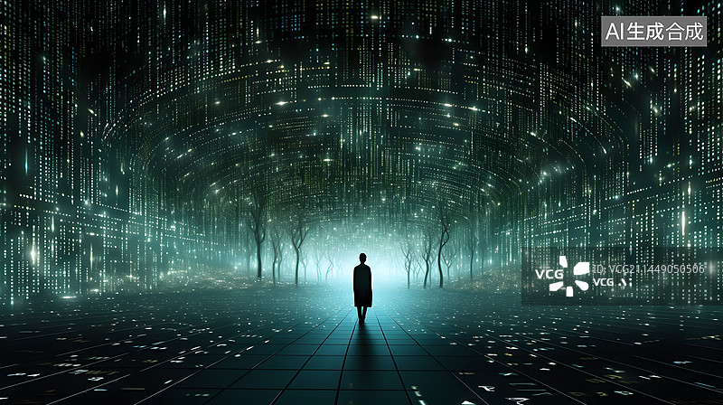 【AI数字艺术】数据抽象插画图片素材