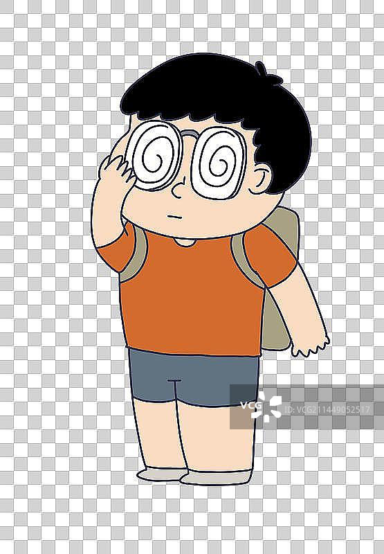 元素：近视眼的儿童学生图片素材