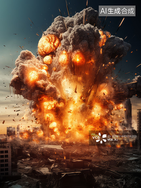【AI数字艺术】大爆炸灾难核爆炸插画图片素材