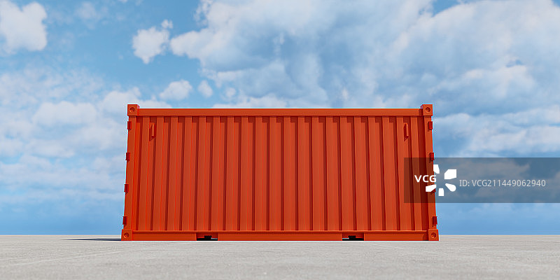 3D渲染蓝天下的集装箱高清写实风格插画图片素材