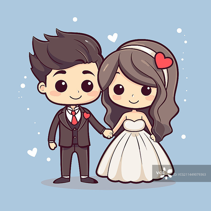 手绘漫画婚礼涂鸦风格图片素材