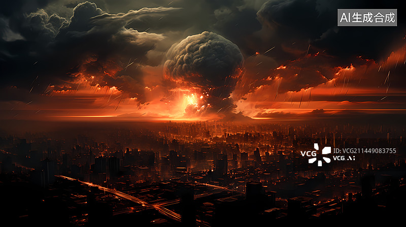 【AI数字艺术】核爆蘑菇云图片素材