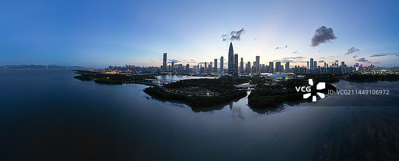 深圳灣全景图片素材