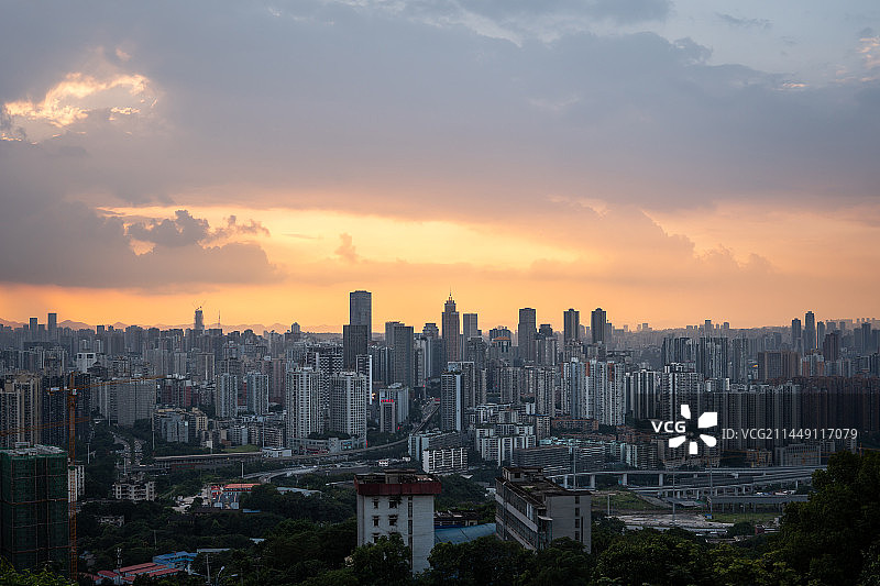 重庆南岸区晚霞城市风光图片素材