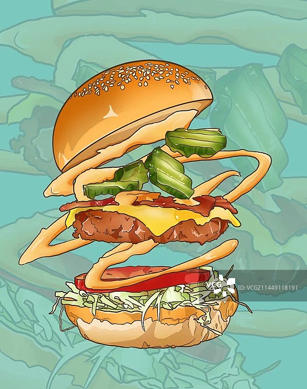 海报--可口汉堡图片素材