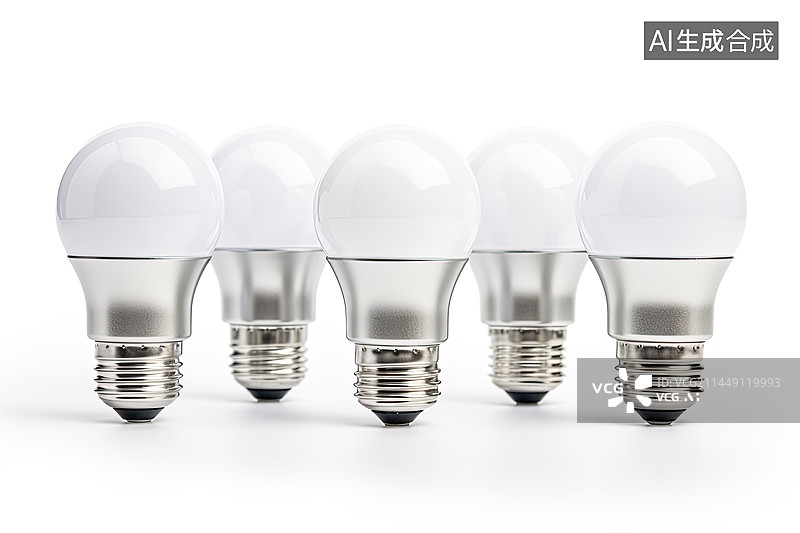 【AI数字艺术】白色背景上的灯泡图片素材