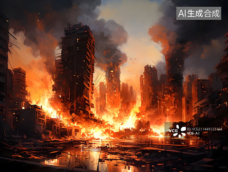 【AI数字艺术】核战争概念图图片素材