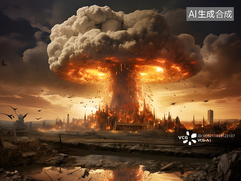 【AI数字艺术】核战争概念图图片素材