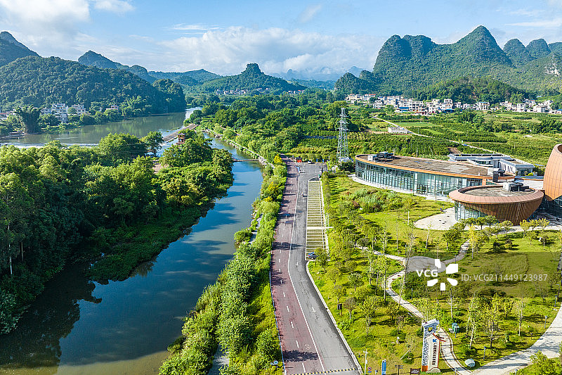 中国广西荔浦市荔江国家湿地公园风景如画图片素材