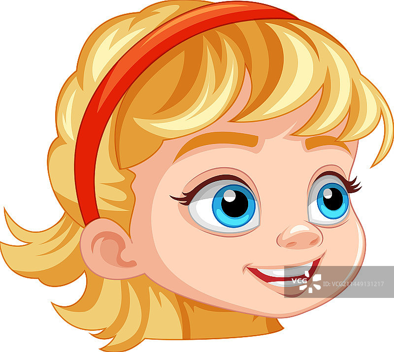 可爱的金发蓝眼女孩头像图片素材