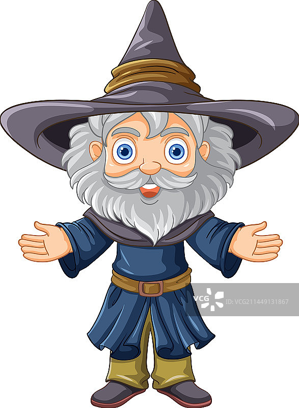 戴着帽子留着长胡子的老巫师图片素材