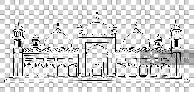 一带一路巴德夏希清真寺图片素材