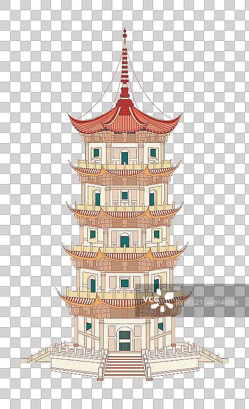 国风地标系列—泉州东西塔图片素材