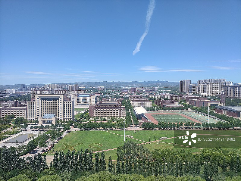 山西晋中城市天际线与城市风光图片素材