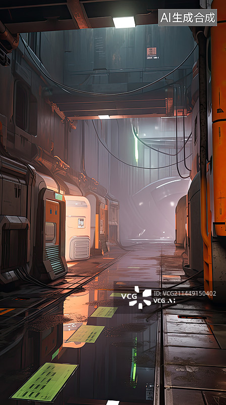 【AI数字艺术】地下设施通道末日防空洞场景图片素材
