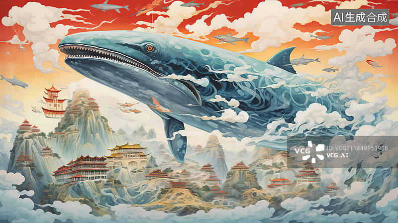 【AI数字艺术】山海经中的各位神兽图片素材