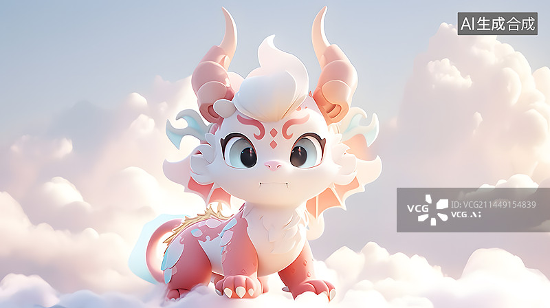 【AI数字艺术】三维立体3D可爱瑞兽插画图片素材