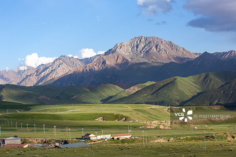 祁连县野牛沟乡G213沿途风光图片素材