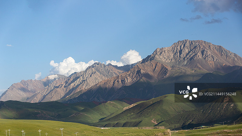 祁连县野牛沟乡G213沿途风光图片素材