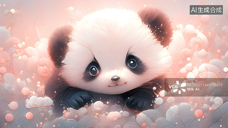 【AI数字艺术】可爱温馨大熊猫插画图片素材