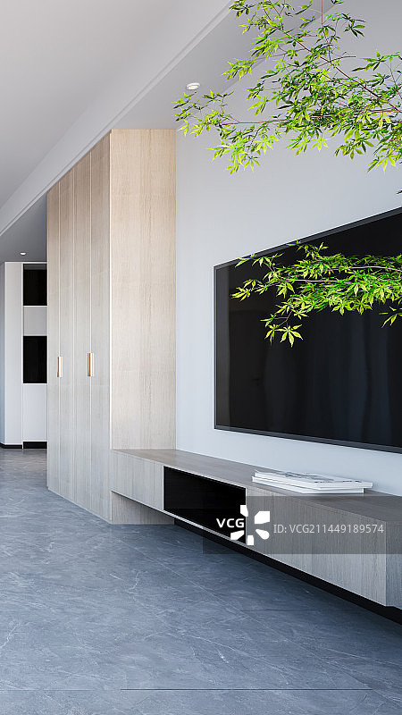 现代风格高端住宅客厅电视背景墙图片素材