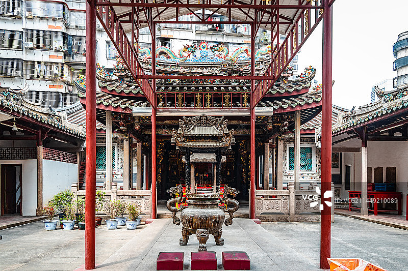 中国广东省揭阳市榕城区天福路关帝庙图片素材