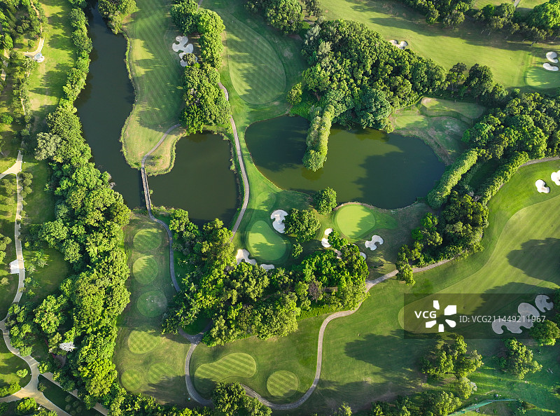 广东省深圳高尔夫俱乐部福田中心城CBD航拍图片素材