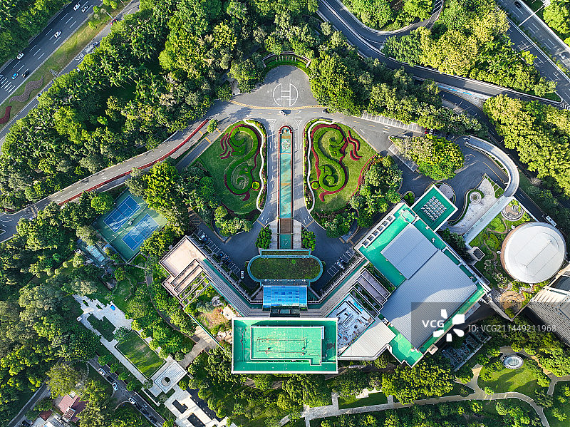 广东省深圳高尔夫俱乐部福田中心城CBD航拍图片素材