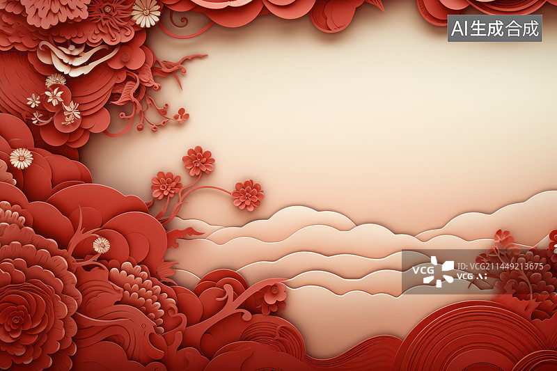 【AI数字艺术】木雕浮雕风格传统文化中式背景墙图片素材